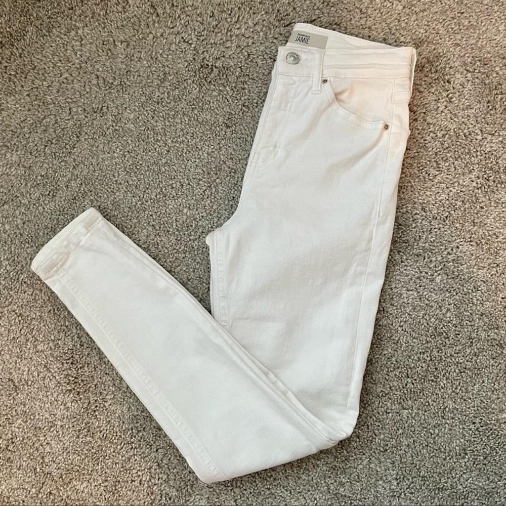 TOPSHOP Jamie Moto High Waisted White Skinny Jeans. Size 24W x 30L